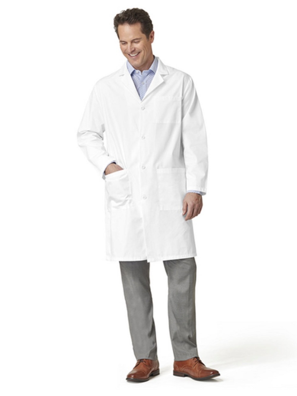 White Lab Coat Jacket - Professional Medical Coat Fashion Seal Healthcare Large